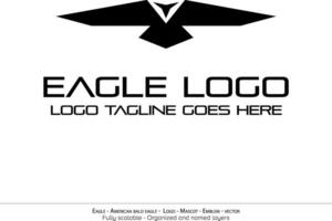 Eagle Logo, Flying Bird Emblem. dove mascot. American Bald Eagle silhouette logo. Minimal design, minimalistic logo vector