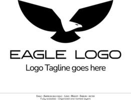 Eagle Logo, Flying Bird Emblem. dove mascot. American Bald Eagle silhouette logo. Minimal design, minimalistic logo vector