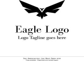 Eagle Logo, Flying Bird Emblem. dove mascot. American Bald Eagle silhouette logo. Minimal design, minimalistic logo vector