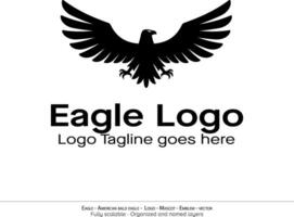 Eagle Logo, Flying Bird Emblem. dove mascot. American Bald Eagle silhouette logo. Minimal design, minimalistic logo vector