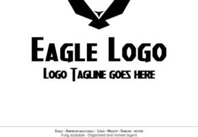 Eagle Logo, Flying Bird Emblem. dove mascot. American Bald Eagle silhouette logo. Minimal design, minimalistic logo vector