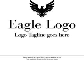 Eagle Logo, Flying Bird Emblem. dove mascot. American Bald Eagle silhouette logo. Minimal design, minimalistic logo vector