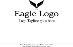 Eagle Logo, Flying Bird Emblem. dove mascot. American Bald Eagle silhouette logo. Minimal design, minimalistic logo vector