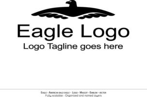 Eagle Logo, Flying Bird Emblem. dove mascot. American Bald Eagle silhouette logo. Minimal design, minimalistic logo vector