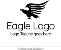 Eagle Logo, Flying Bird Emblem. dove mascot. American Bald Eagle silhouette logo. Minimal design, minimalistic logo vector