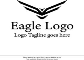 Eagle Logo, Flying Bird Emblem. dove mascot. American Bald Eagle silhouette logo. Minimal design, minimalistic logo vector