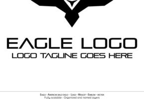 Eagle Logo, Flying Bird Emblem. dove mascot. American Bald Eagle silhouette logo. Minimal design, minimalistic logo vector