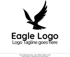 Eagle Logo, Flying Bird Emblem. dove mascot. American Bald Eagle silhouette logo. Minimal design, minimalistic logo vector