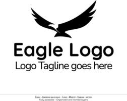 Eagle Logo, Flying Bird Emblem. dove mascot. American Bald Eagle silhouette logo. Minimal design, minimalistic logo vector