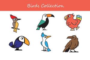 Educational game for children. Find the correct shadow. Set of cartoon birds. vector