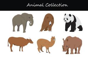 Animal collection. Cartoon style. Vector illustration isolated on white background.