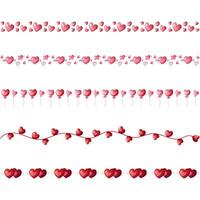 Valentine elements border set vector