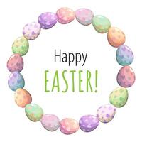 Pascua de Resurrección guirnalda con huevos. vector saludo tarjeta con caja de texto