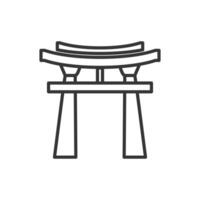 torii gate outline icon pixel perfect for website or mobile app vector