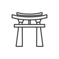 torii gate outline icon pixel perfect for website or mobile app vector