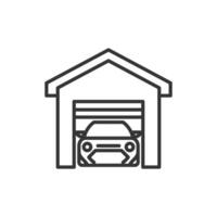 garage outline icon pixel perfect for website or mobile app vector