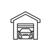 garage outline icon pixel perfect for website or mobile app vector