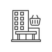 shopping mall outline icon pixel perfect for website or mobile app vector