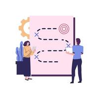 plan to overcome difficulty or obstacle to reach goal or target, Strategic planning flat illustration vector