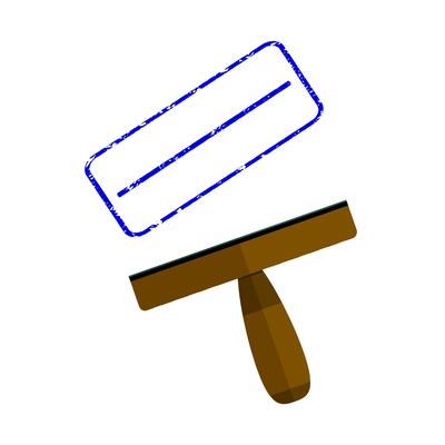 Empty rubber stamp with place for text with signet. Vector of seal sign blank, vintage mark graphic, tag icon ink frame certificate illustration approve guarantee postal