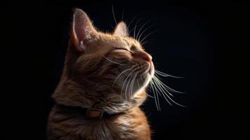 AI generated Cat with a cat collar professional photography photo