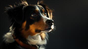 ai generado perro con un perro collar profesional fotografía foto