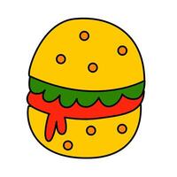 hamburguesa de verano garabatos icono conjunto vector