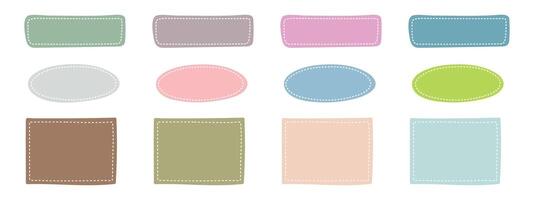 Collection of cute stickers, note paper, message, chat icon, label. Set of empty speech bubbles. vector