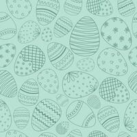 Seamless pattern with Easter eggs in mint colors. vector