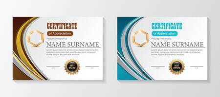 conjunto moderno certificado modelo en gradación y oro colores, lujo y moderno estilo y premio estilo vector imagen. adecuado para apreciación.