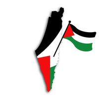 Palestine Map flag Vector Design Illustration. Symbol of independence.