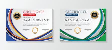 Set Modern certificate template in gradation and gold colors, luxury and modern style and award style vector image. Suitable for appreciation.