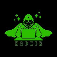 Green computer Hacker design illustration with laptop icon. vector