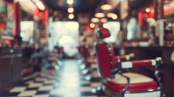 ai generado generativo ai, Clásico foto de retro Barbero tienda de años 50, retro interior diseño