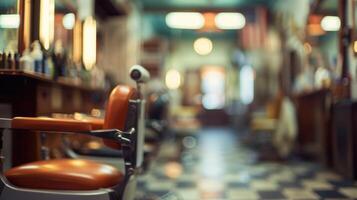 AI generated Generative AI, Vintage photo of retro barber shop of 50s, retro interior design