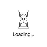 Hourglass Loading. Outline Sandglass. Icon of time, waiting. Loader interface for website, application. Idea for uploading files. Isolated. Vector illustration.