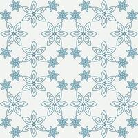 Seamless pattern of contour flowers or snowflakes. on a white background. Tile pattern. Symmetry. Geometry. Vector illustration