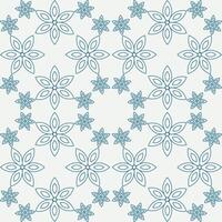 Seamless pattern of contour flowers or snowflakes. on a white background. Tile pattern. Symmetry. Geometry. Vector illustration