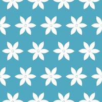 Seamless pattern of white daisies on a blue background. Field flower petals. Simple summer pattern. Divination. Vector illustration