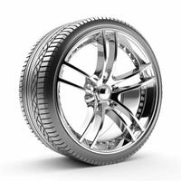 AI generated car wheel on a white background photo