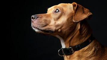 ai generado perro con un perro collar profesional fotografía foto