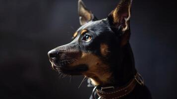 AI generated dog with a dog collar professional photography photo