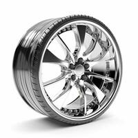 AI generated car wheel on a white background photo