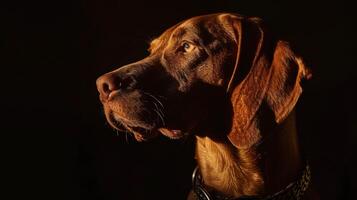 ai generado perro con un perro collar profesional fotografía foto