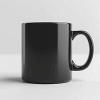 AI generated minimalistic style black mug mockup photo