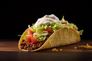 AI generated taco food closeup photo