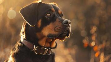 ai generado perro con un perro collar profesional fotografía foto