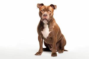 AI generated pit bull terrier on white background photo