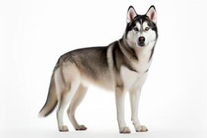 AI generated Siberian husky dog on white background photo