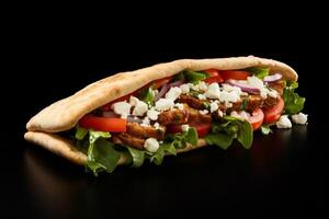 AI generated pita sandwich closeup photo